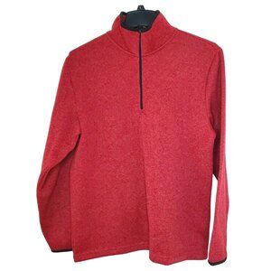 Izod Perform Temp Fx Warm 1/4 Zip Red Black Trim Sweatshirt 464598200387